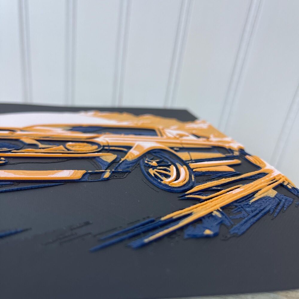 Mustang in the  Morning Sunrise, Wall Art, Car Art, Textured Art - Picture 3 of 10